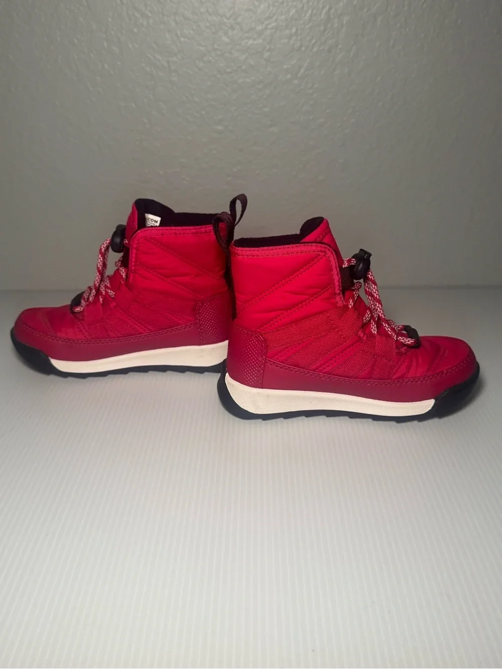 Sorel Girls Whitney 2 Waterproof Red Winter Boots with Pull Loop